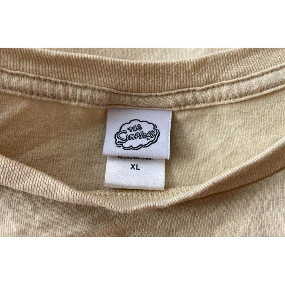 The Simpsons Men T Shirt‎ Embroidered Front Logo back desing Size XL Cream - Picture 5 of 7